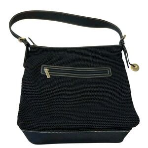 The Sak Handcrafted Crochet Purse Shoulder Bag Extra Wallet 2000s Black Zipper‎